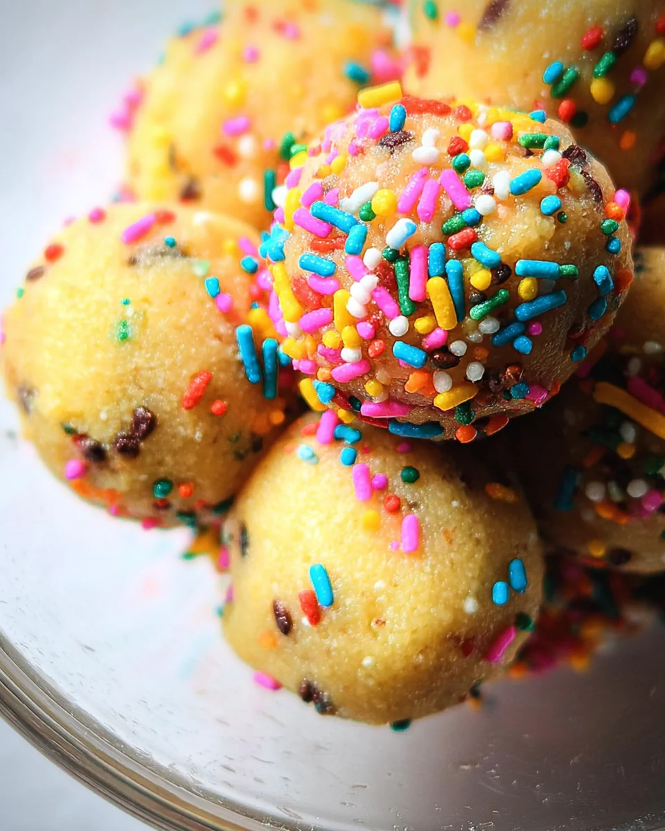 Applesauce Birthday Cake Protein Balls