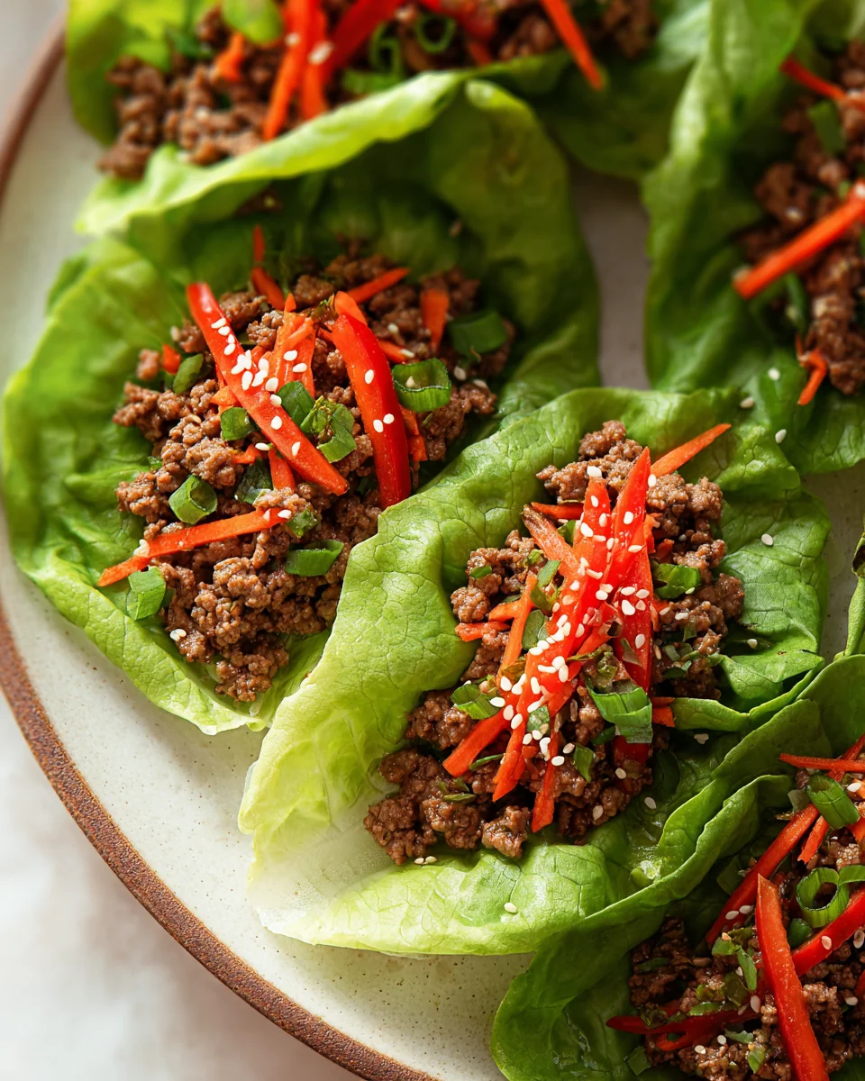 Asian Style Ground Beef Lettuce Wraps