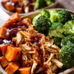 BBQ Chicken & Roasted Sweet Potato Bowls