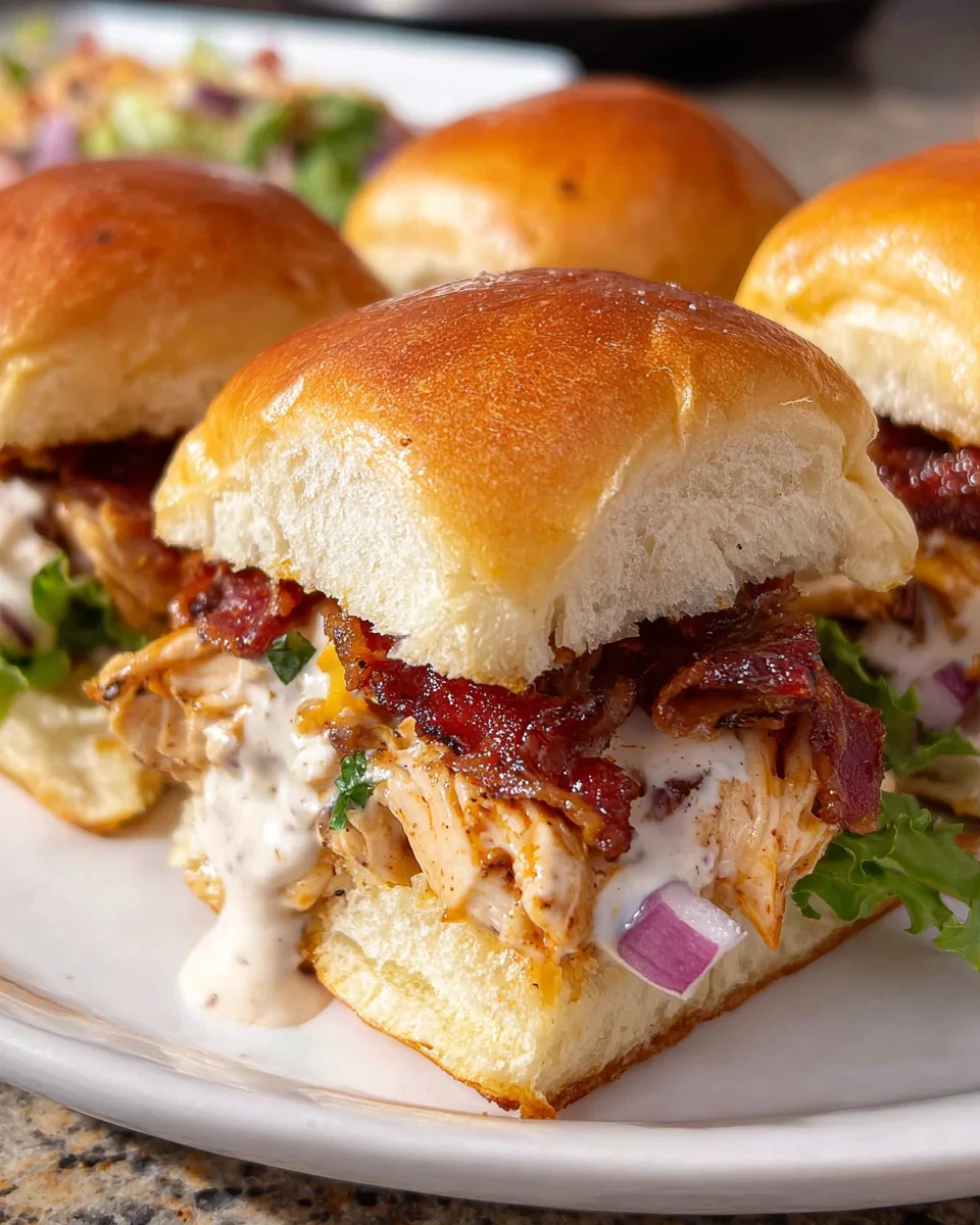 Bacon Ranch BBQ Chicken Sliders