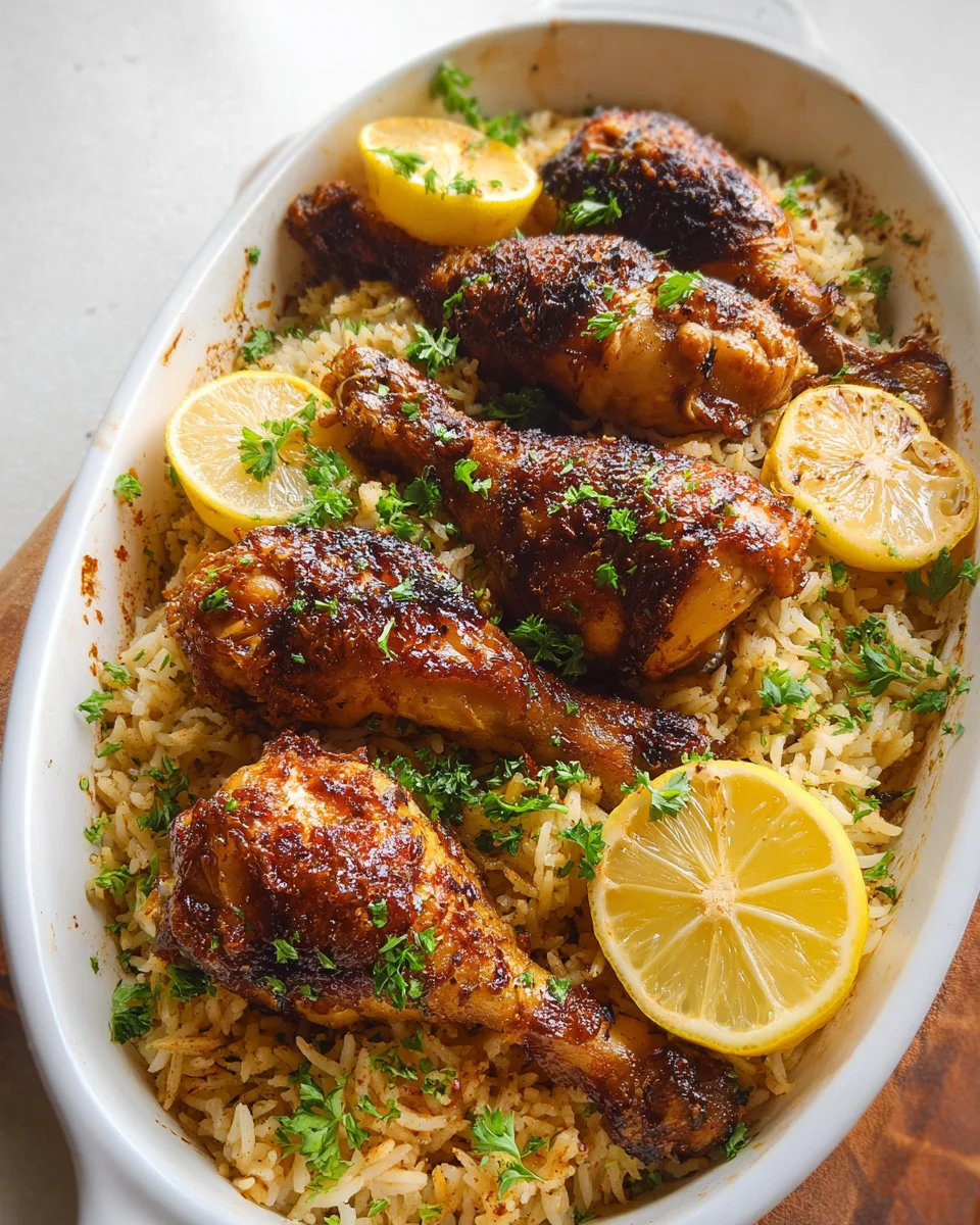 Baked Chicken Legs and Rice