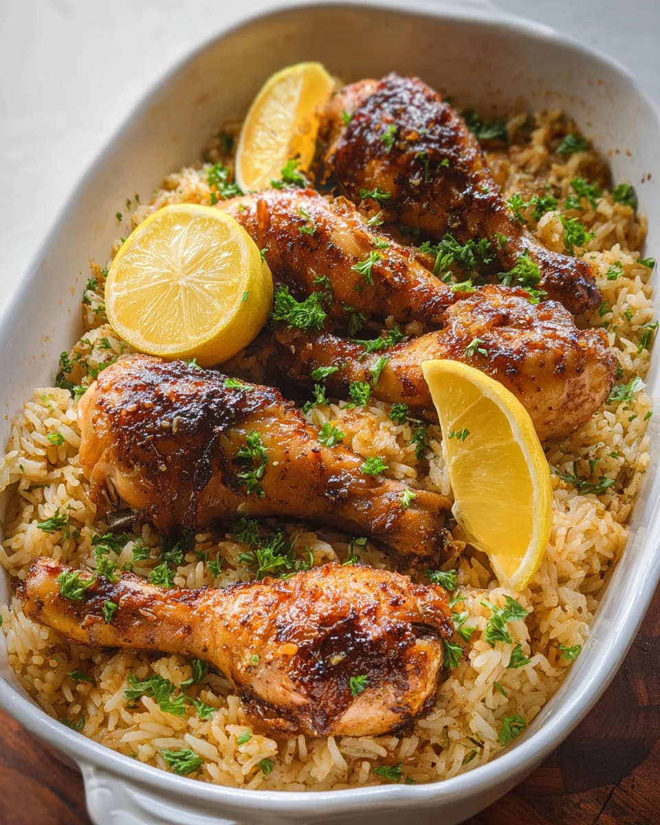 Baked Chicken Legs and Rice 28 Baked