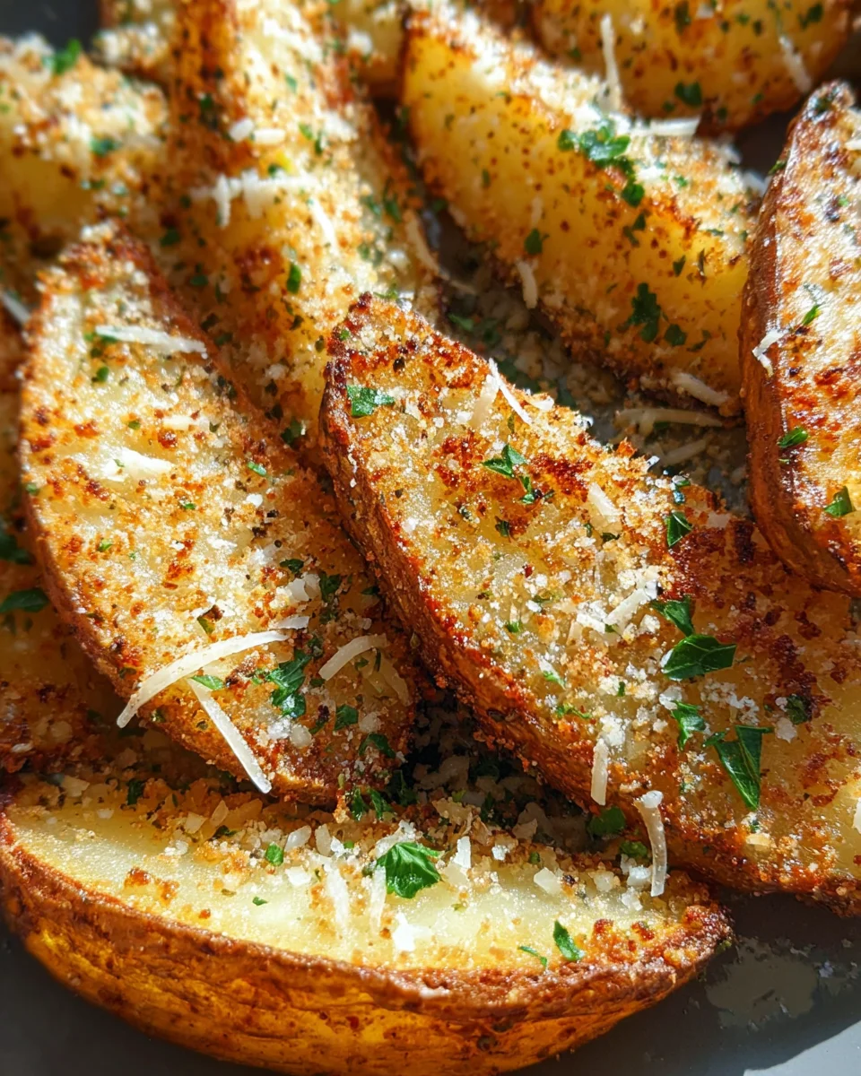 Baked Garlic Parmesan Potato Wedges 16 Baked