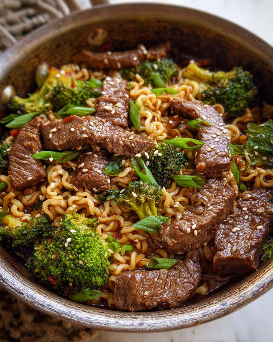 Beef and Broccoli Ramen Stir Fry