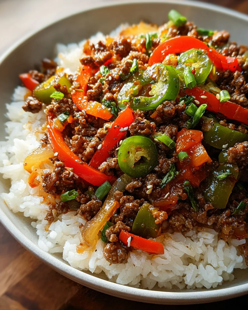 Beef and Pepper Rice Bowl