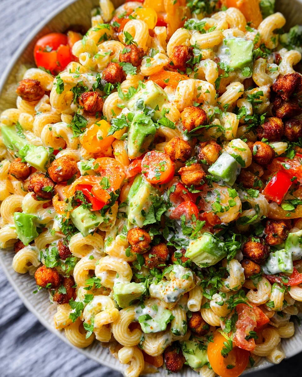 Buffalo Chickpea Pasta Salad