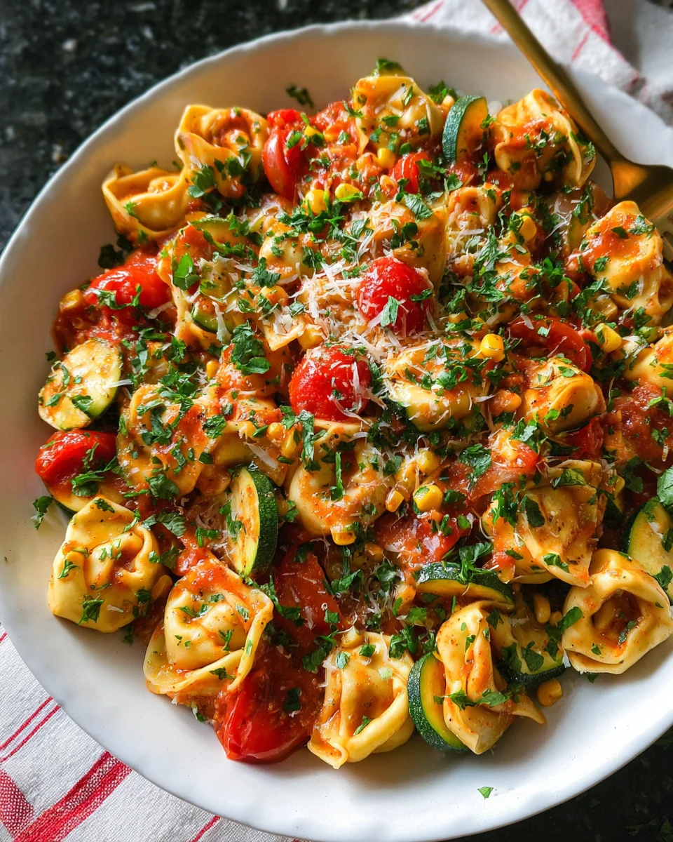 Cheese Tortellini with Summer Veggies