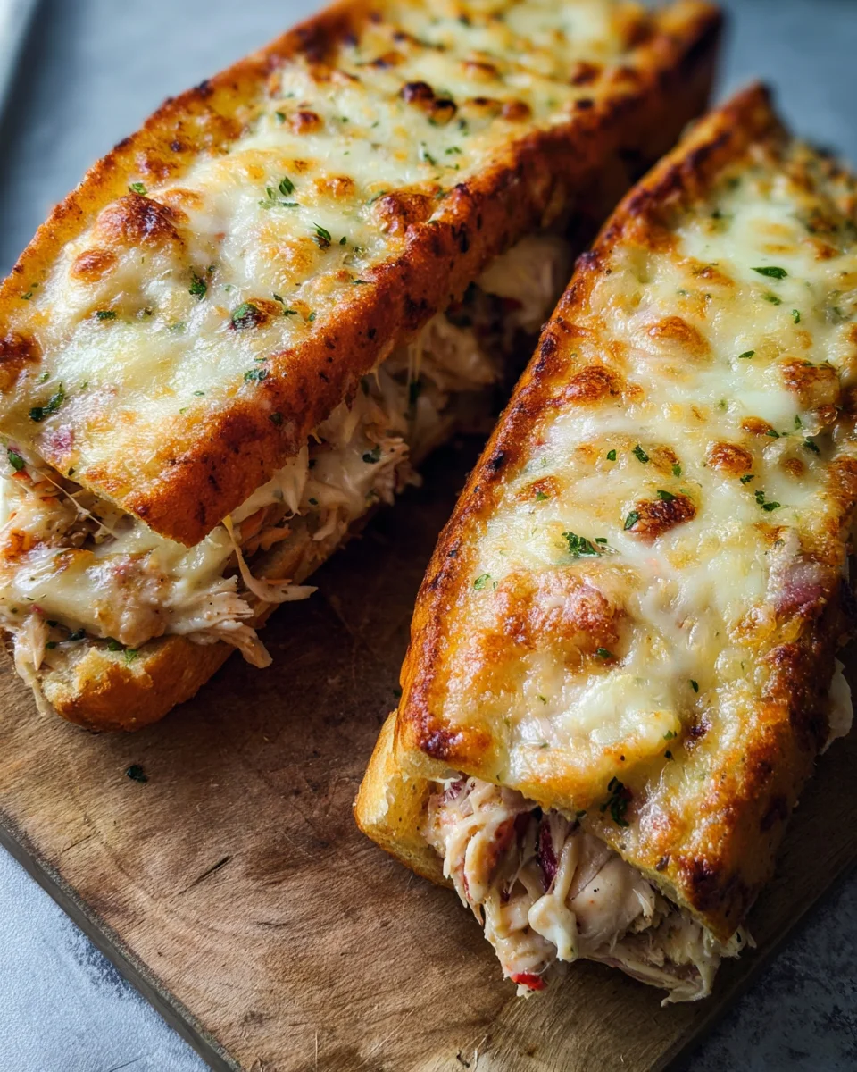 Cheesy Chicken Garlic Bread Sandwich