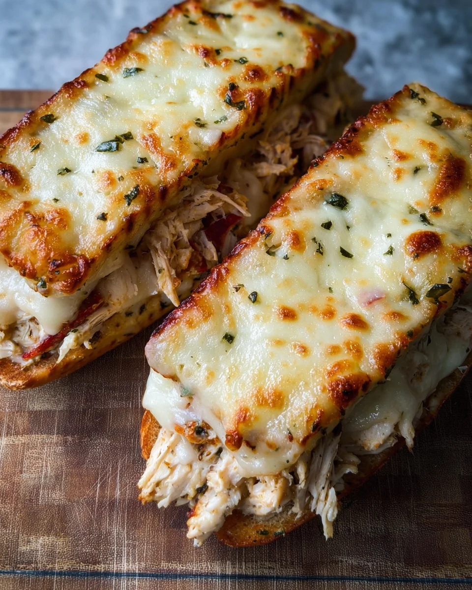 Cheesy Chicken Garlic Bread Sandwich 16 Cheesy