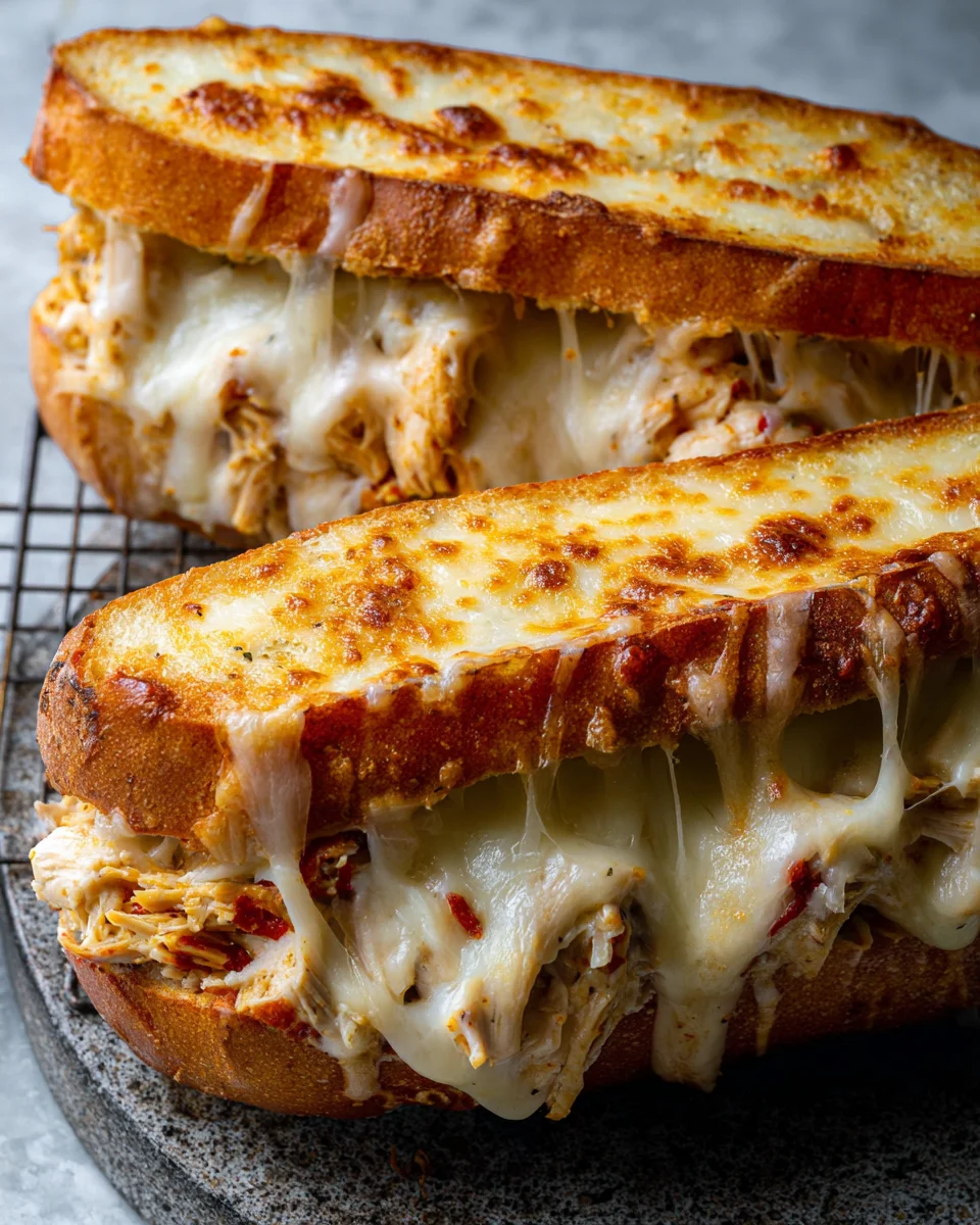Cheesy Chicken Garlic Bread Sandwich 17 Cheesy