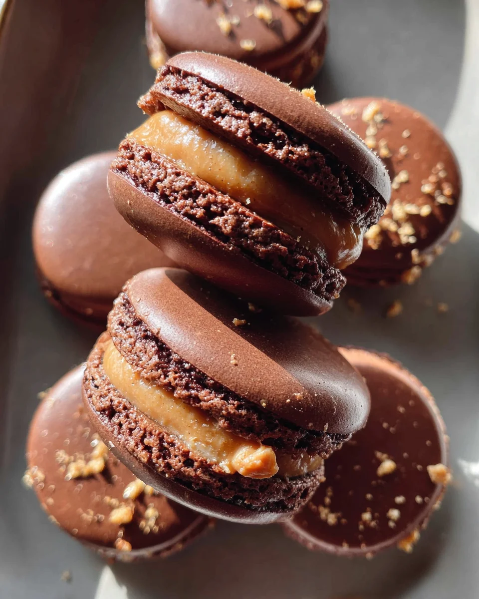 Chocolate Peanut Butter Macarons 22 Chocolate