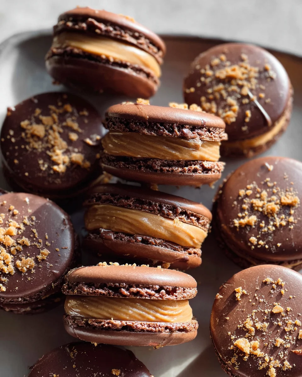 Chocolate Peanut Butter Macarons 23 Chocolate