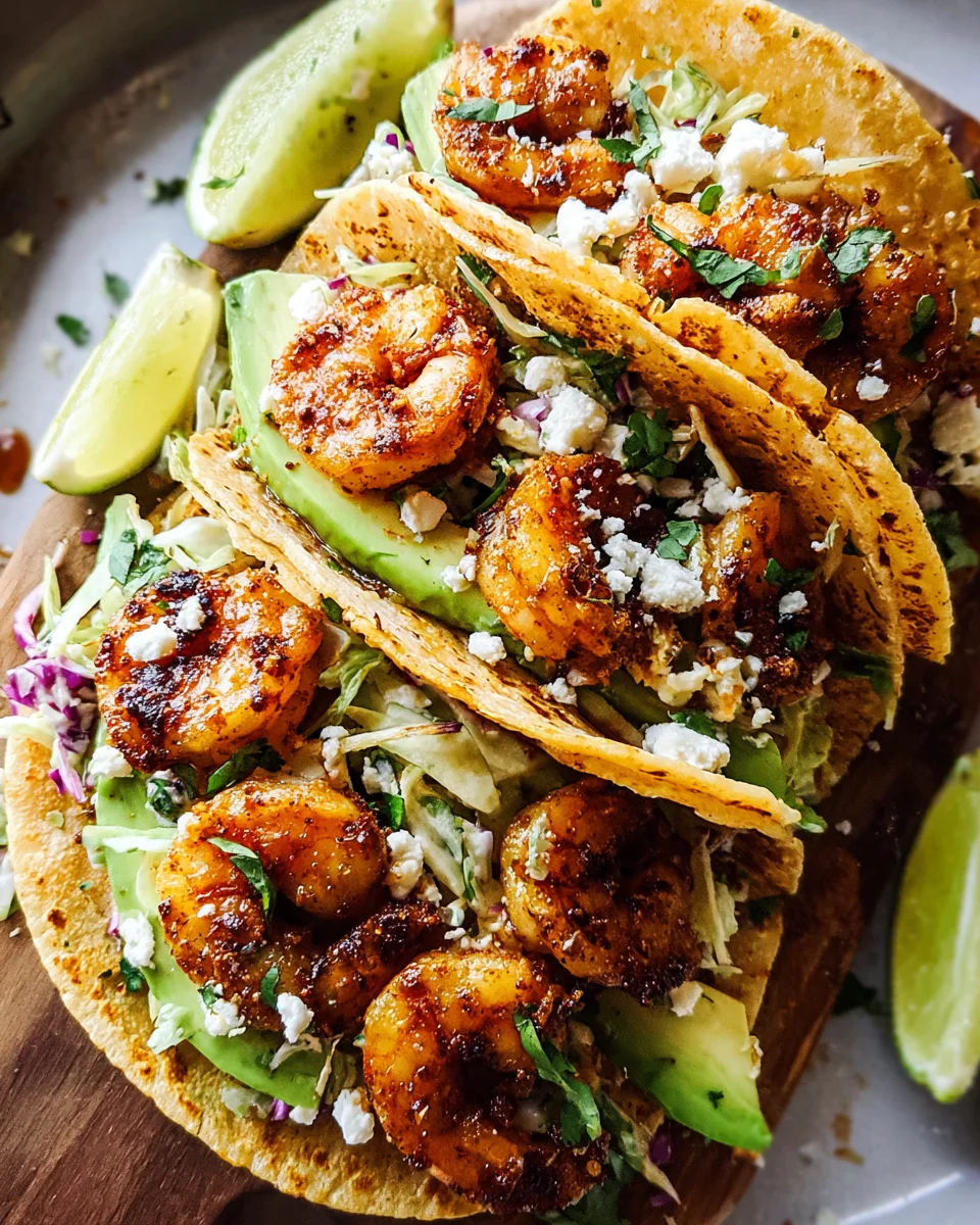 Cilantro Lime Shrimp Tacos with Creamy Slaw