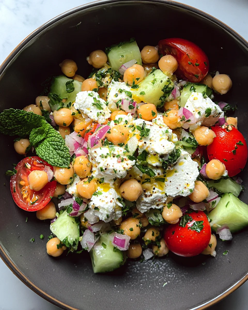 Cottage Cheese and Chickpeas Salad