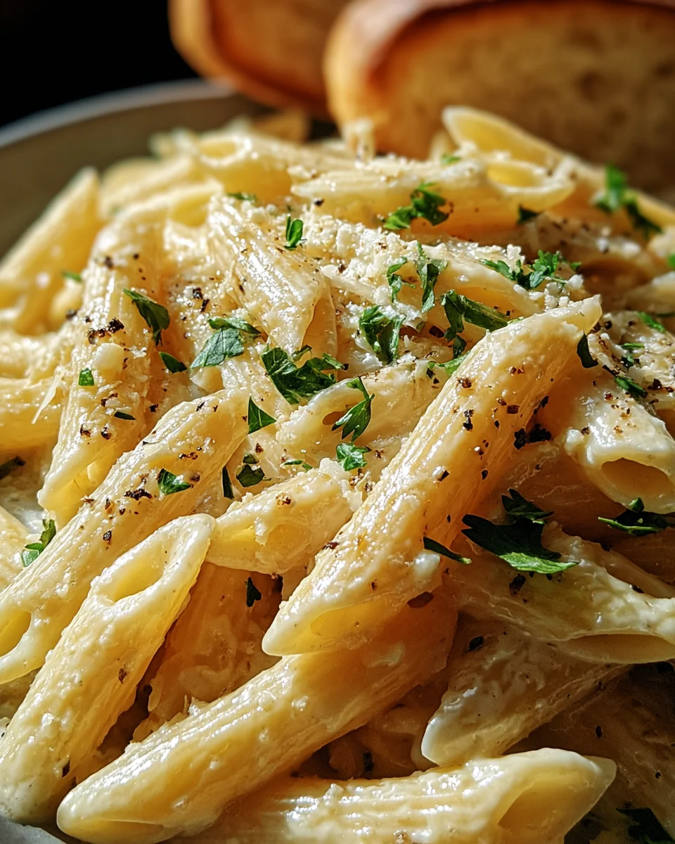 Creamy Garlic Penne Pasta