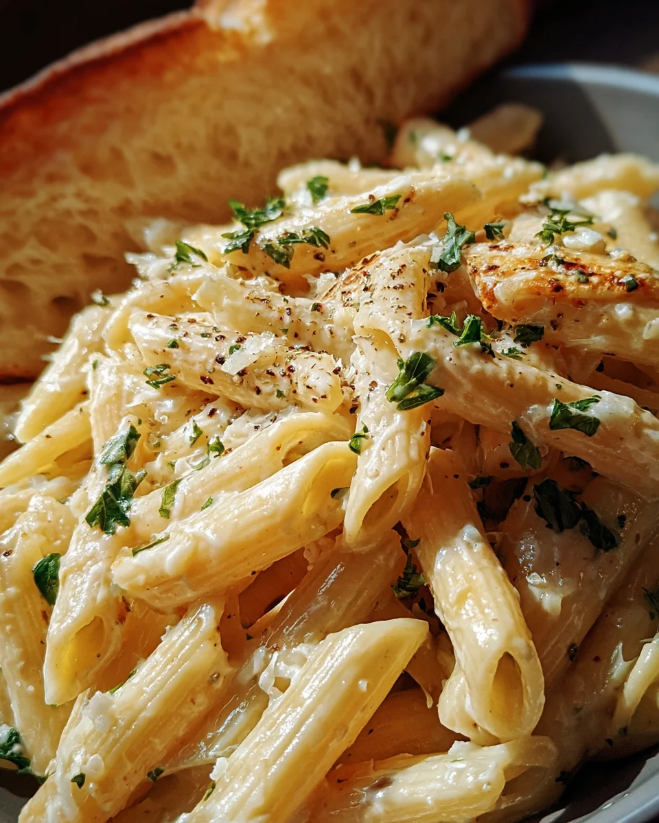 Creamy Garlic Penne Pasta 20 Creamy