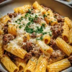 Creamy Parmesan Beef Rigatoni