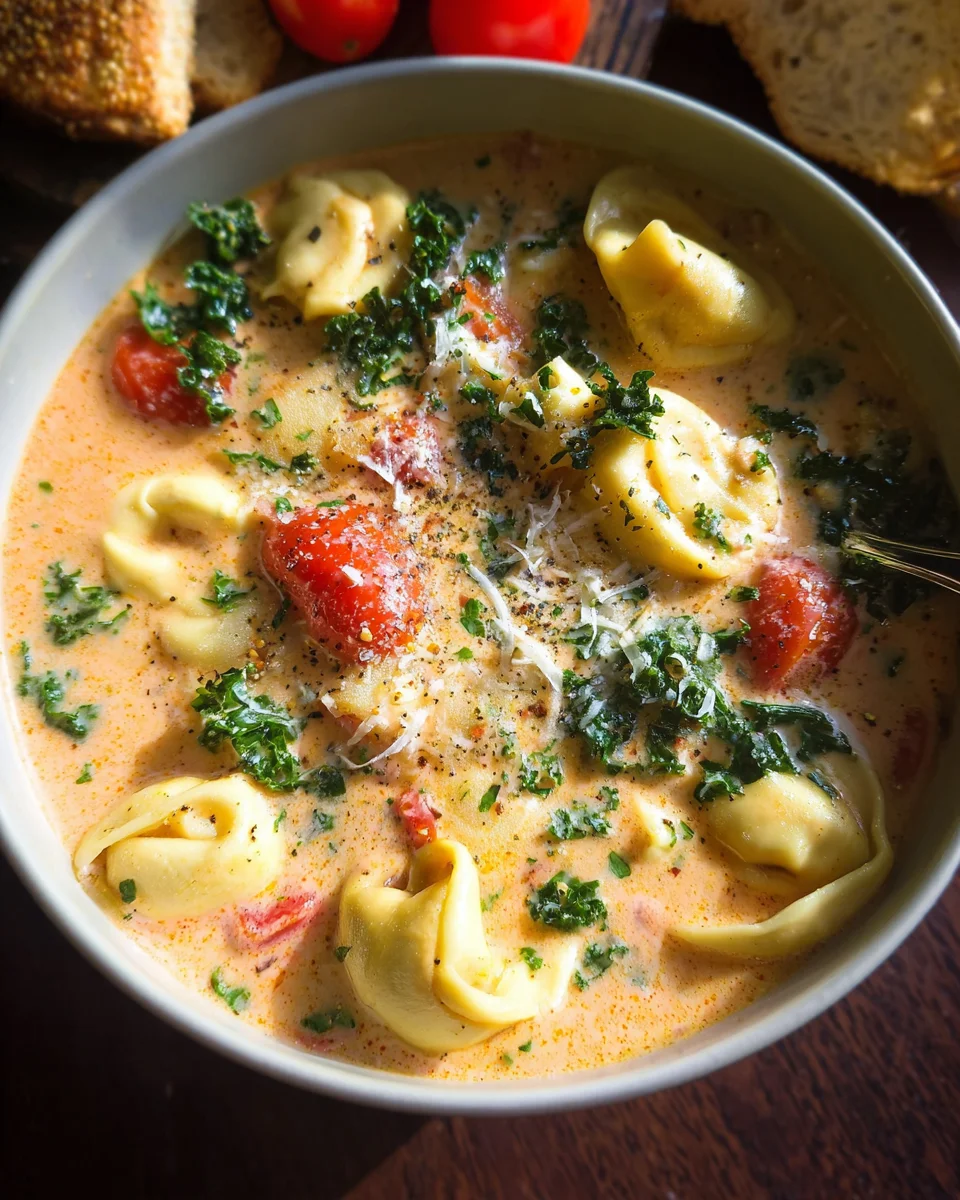 Creamy Tuscan Tortellini Soup