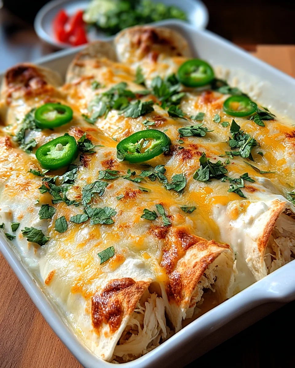Creamy White Chicken Enchiladas