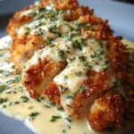 Crispy Parmesan Chicken with a Rich Garlic Sauce