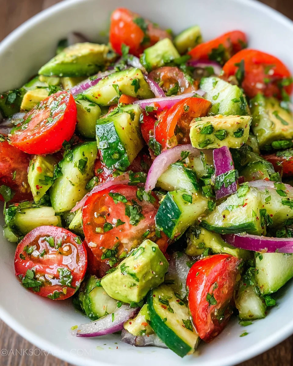 Cucumber Tomato Avocado Salad