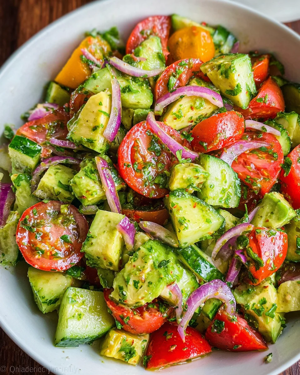 Cucumber Tomato Avocado Salad 17 Cucumber