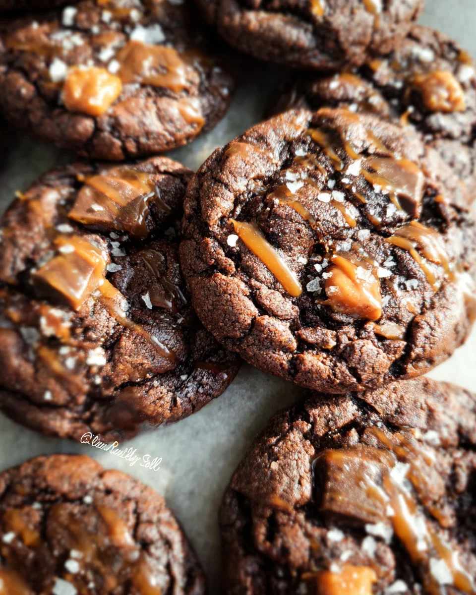 Double Chocolate Salted Caramel Cookies
