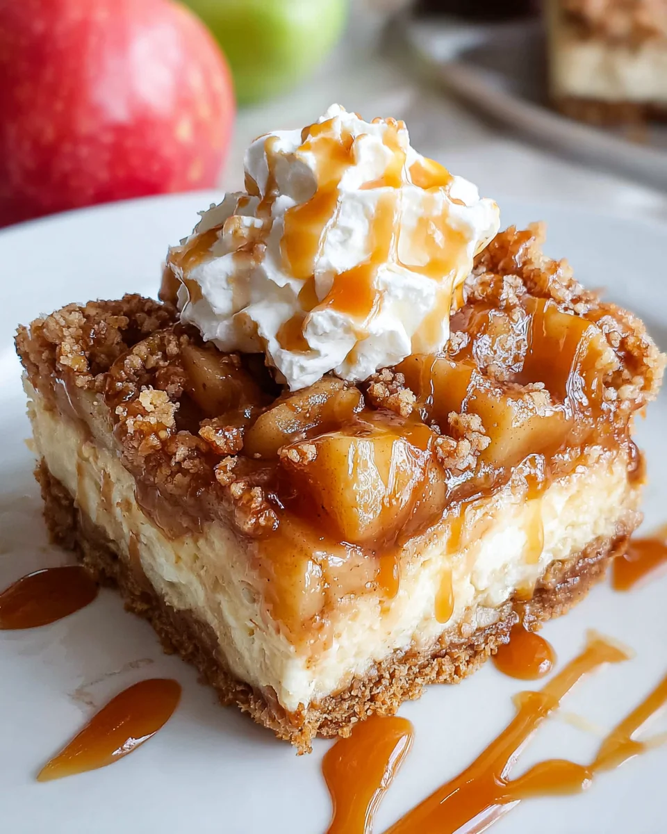 Easy Caramel Apple Cheesecake Bars