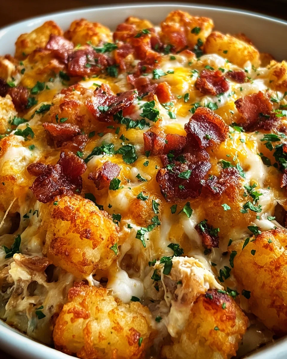 Easy Chicken Bacon Ranch Tater Tot Casserole 20 Easy