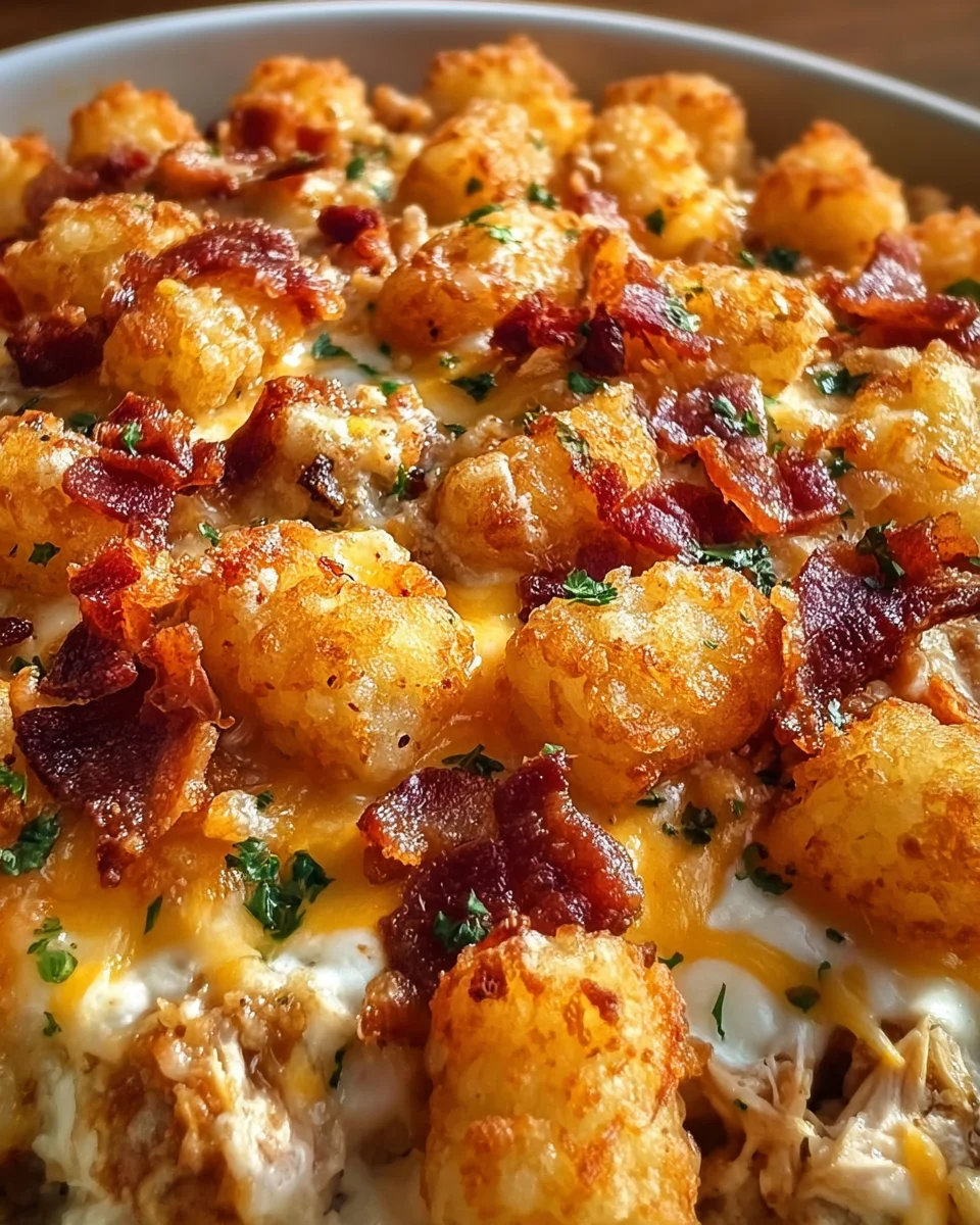 Easy Chicken Bacon Ranch Tater Tot Casserole 21 Easy