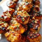 Easy Grilled Asian Chicken Skewers with Honey Garlic Sauce