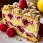 Easy Lemon Raspberry Cake with Crumb Topping