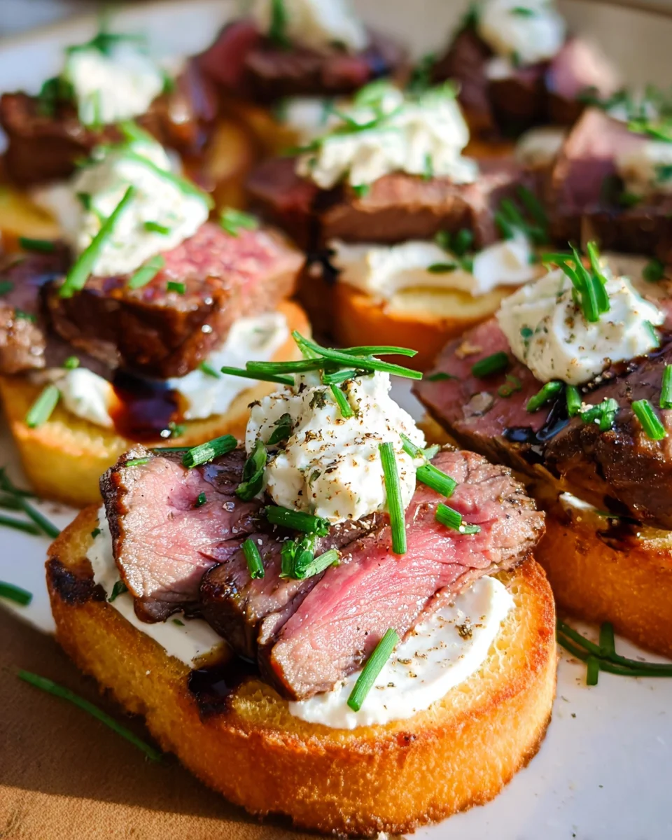 Easy Steak Crostini (with Horseradish Sauce)
