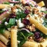 Feta & Cranberry Rigatoni Salad with Lemon Vinaigrette