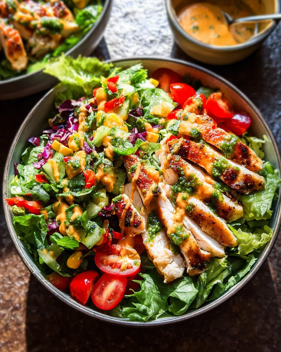 Fiesta Ranch Salad with Salsa Verde Chicken