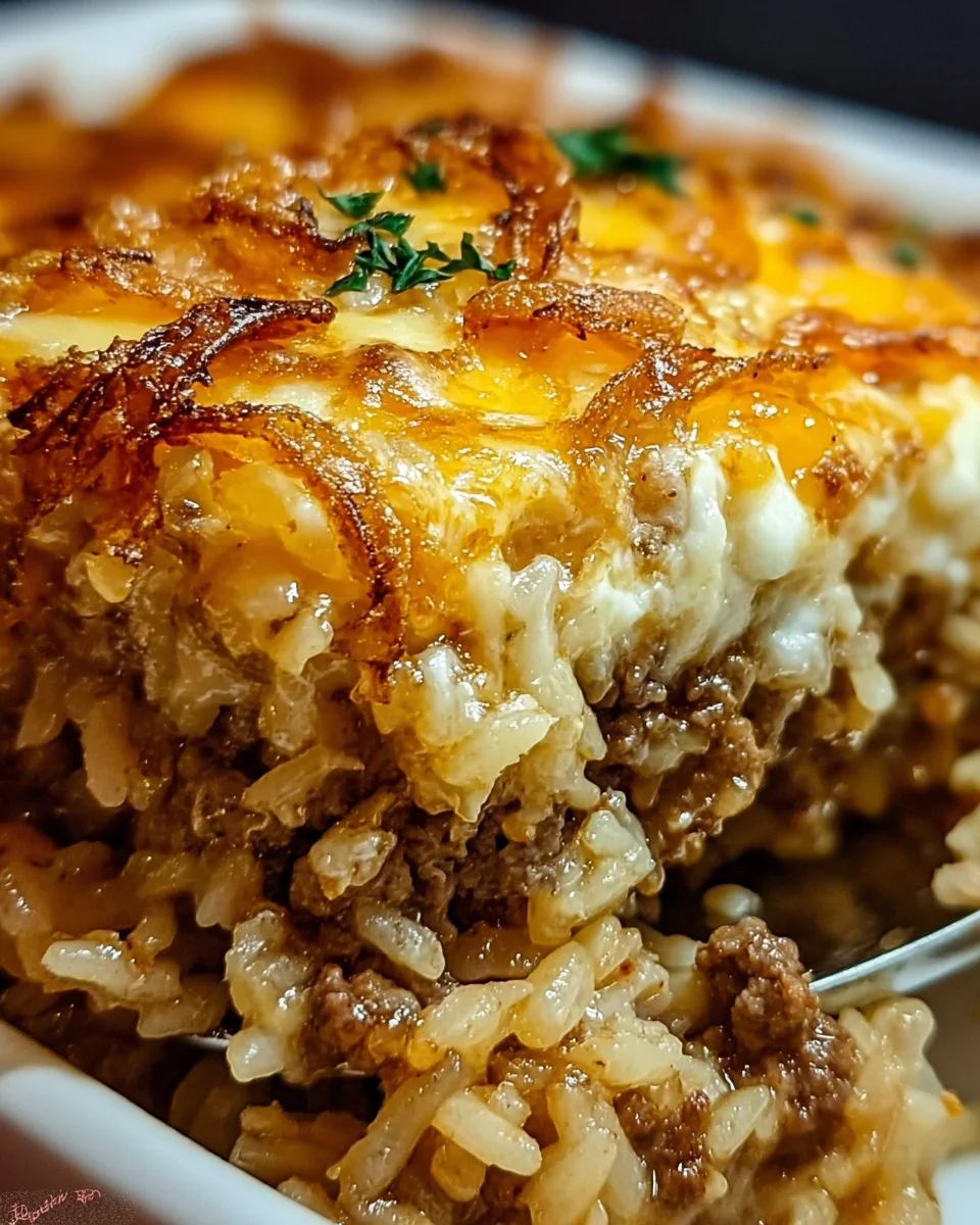French Onion Ground Beef and Rice Casserole 21 French