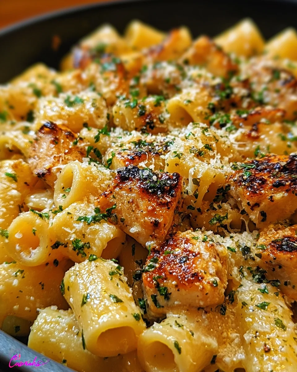 Garlic Butter Chicken with Rigatoni and Parmesan