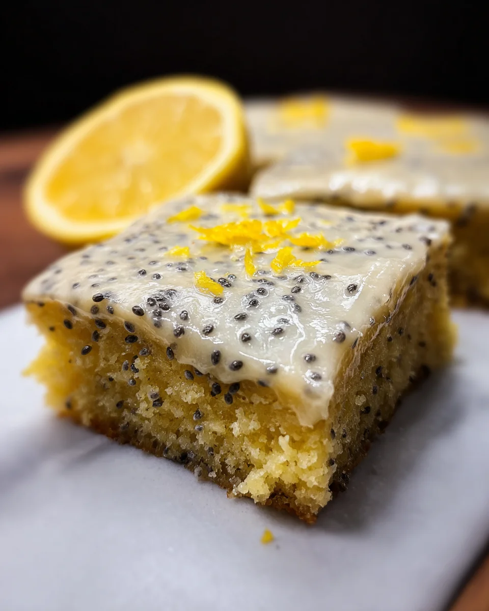 Glazed Lemon Poppy Seed Bars 22 Glazed