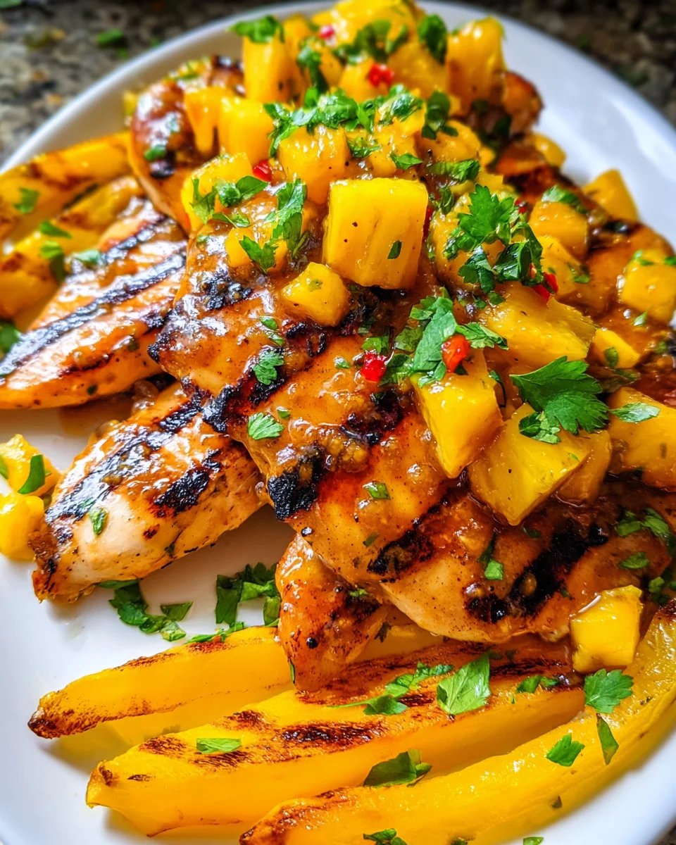 Grilled Mango Pineapple Chicken 17 Grilled