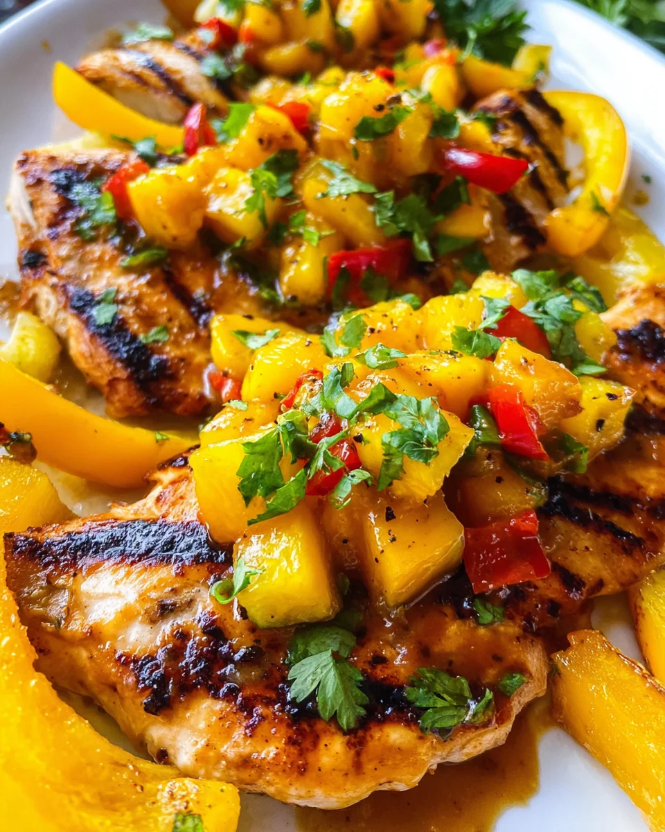 Grilled Mango Pineapple Chicken 18 Grilled