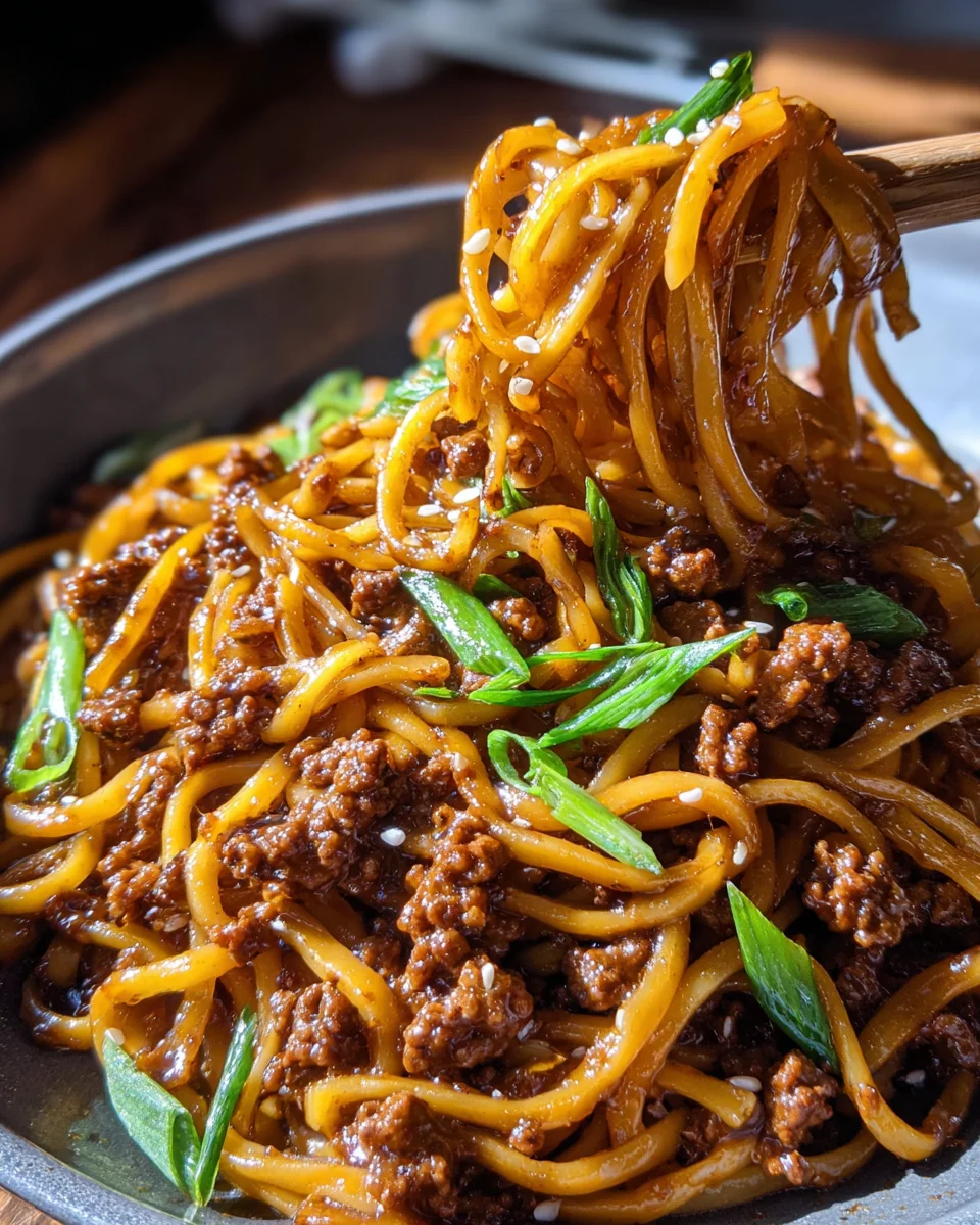 Ground Beef Mongolian Noodles 22 Ground