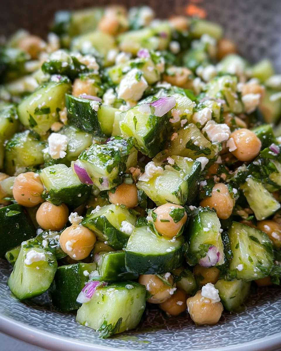 Herby Cucumber Salad with Feta and Chickpeas 20 Herby