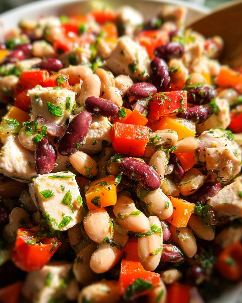 High-Protein Dense Bean Salad with Chicken 20 High-Protein