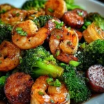 Honey Garlic Shrimp, Sausage, and Broccoli