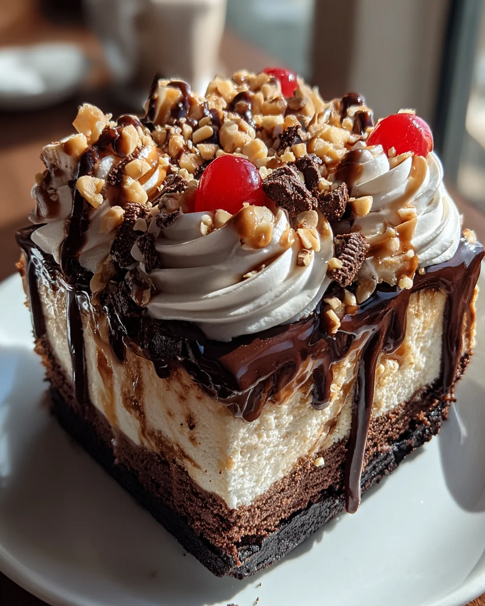 Hot Fudge Sundae Brownie Cheesecake