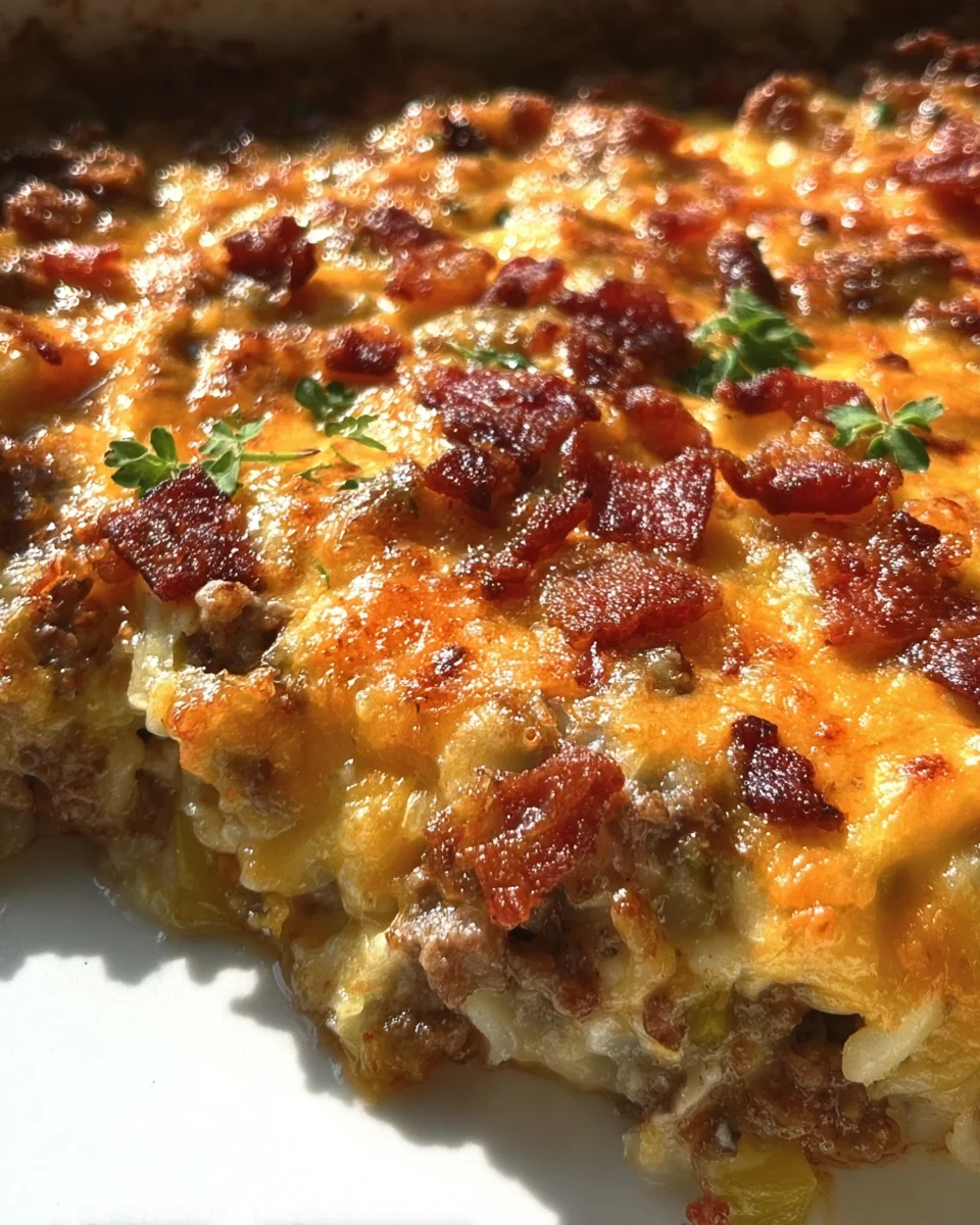 Low-Carb Bacon Cheeseburger Casserole