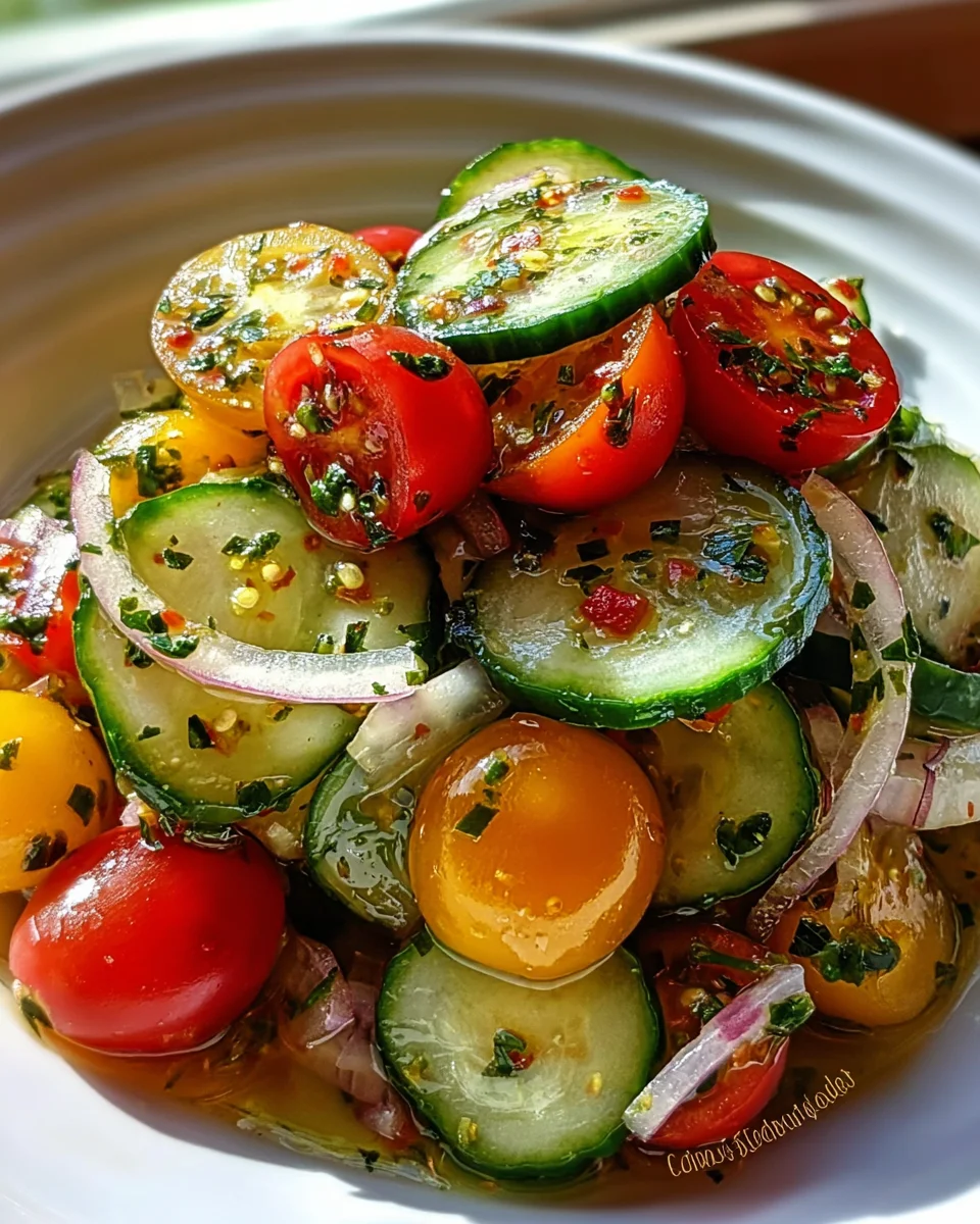 Marinated Cucumbers, Onions, and Tomatoes