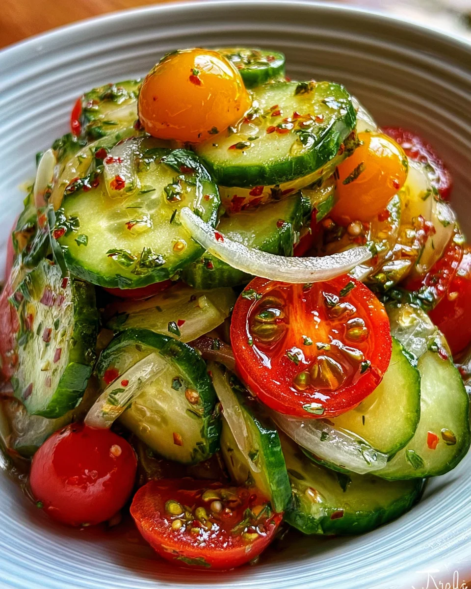 Marinated Cucumbers, Onions, and Tomatoes 19 Marinated
