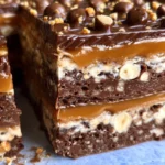 No Bake Crispy Snickers Bars