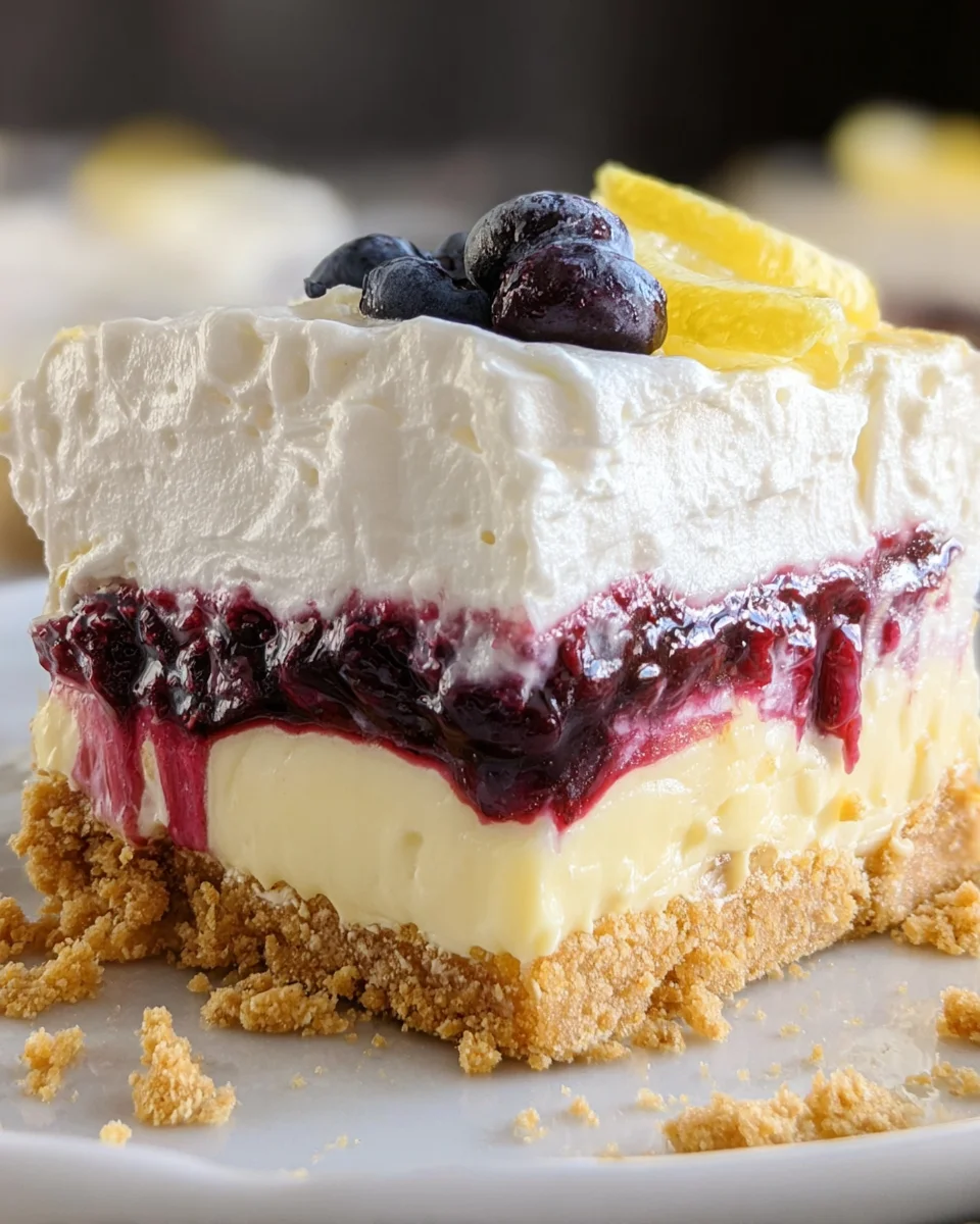 No Bake Lemon Blueberry Dessert